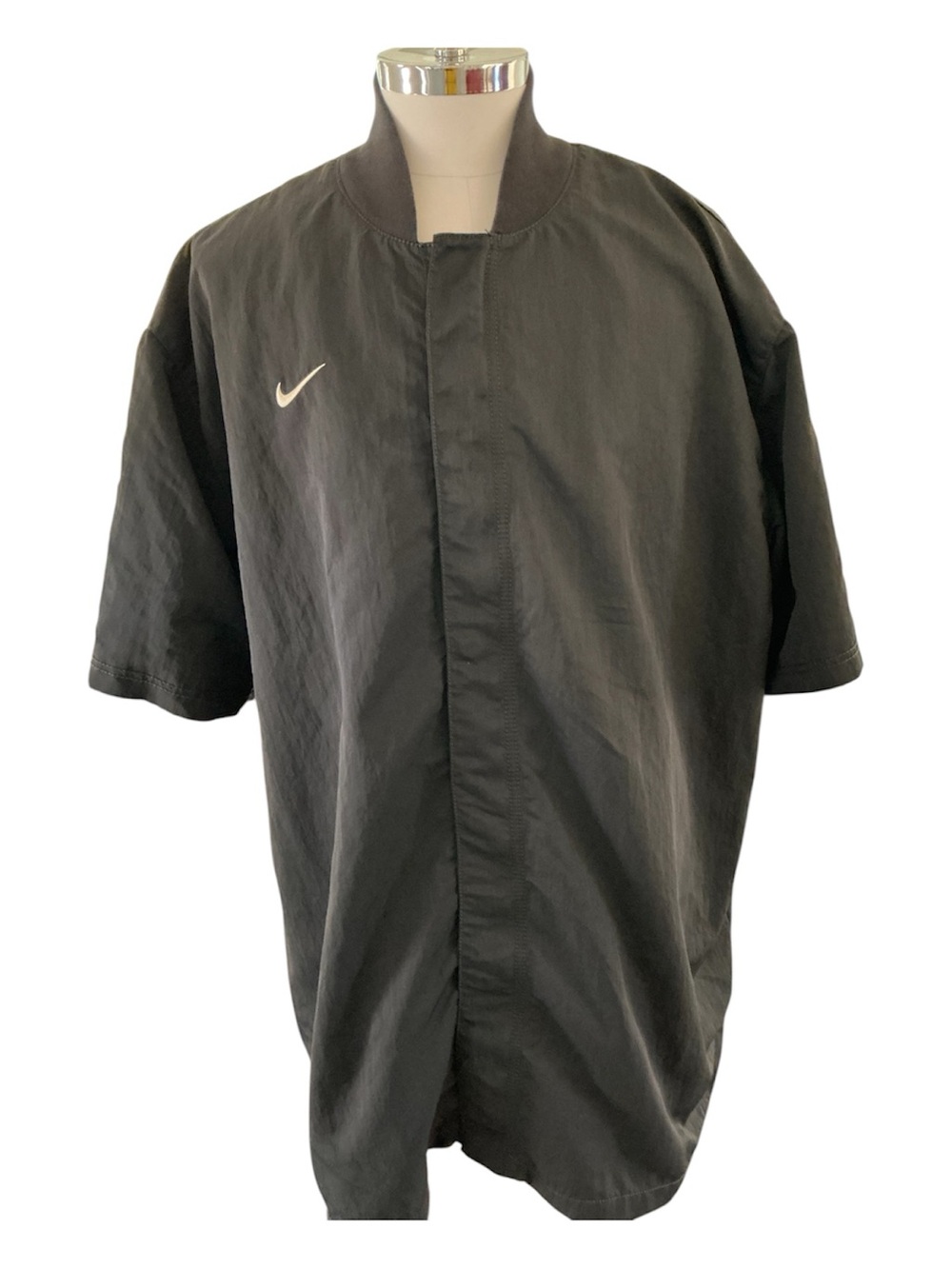 Nike X Fear Of God Warm Up Jacket Sz XXL NBA Collab FOG Black Snap Zip Close S/S